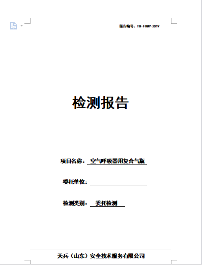 空气呼吸器检测报告